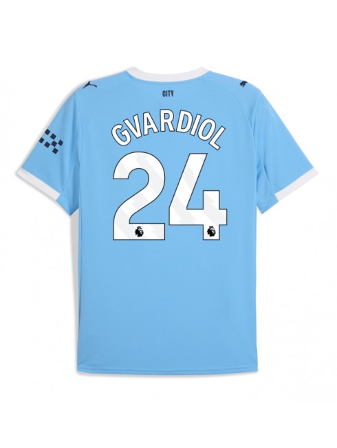 Moški Nogometna dresi replika Manchester City Josko Gvardiol #24 Domači 2025-26 Kratek rokav Moški Nogometna dresi replika Manchester City Josko Gvardiol #24 Domači 2025-26 Kratek rokav